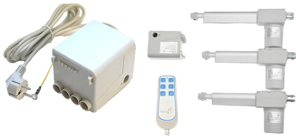 GX-43 control box for three linear actuators with remote and actuators