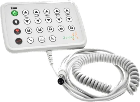 ICU nurse operation controller panel with coiled cable